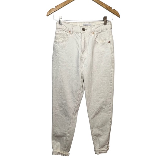 Zara Denim - Zara High Waisted Cream Denim Jeans